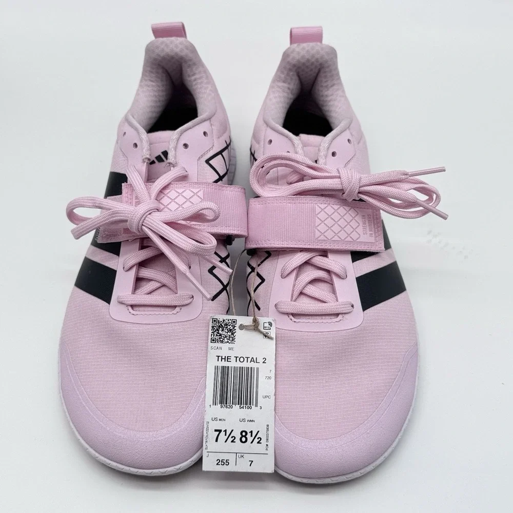 Size 7.5M, 8.5W- Adidas The Total 2‎ Weightlifting Shoes,Unisex Pink/White/Black
